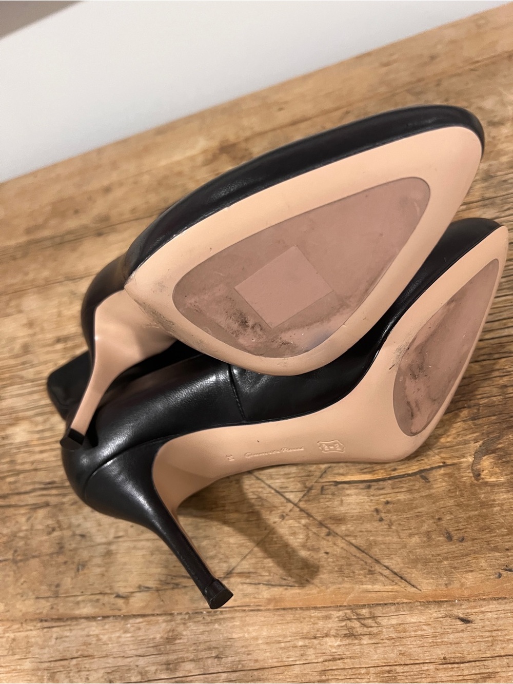 Gianvito Rossi Black Leather Ankle Pumps